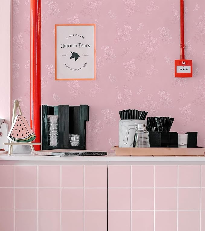 Pink Wallpaper Silk Embossed Floral Pink Contact Paper Peel and Stick 118inL 17.7inW Self Adhesive Wallpaper for Bedroom Kids Room Decor Nursery Textured Flower Contact Paper for Cabinets Liner