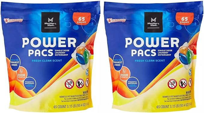 Member's Mark Ultimate Clean Laundry Detergent Power Pacs, Fresh Clean (130 Ct)