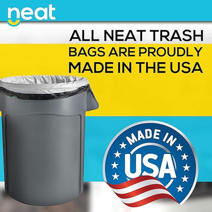 Neat Tall Kitchen 13 Gallon Drawstring Trash Bags - (MEGA 200 Count) - Triple Ply Fortified, Eco-Friendly 50% Recycled Material, Neutralize+ Odor Technology, Reversible Black and White Garbage Bags