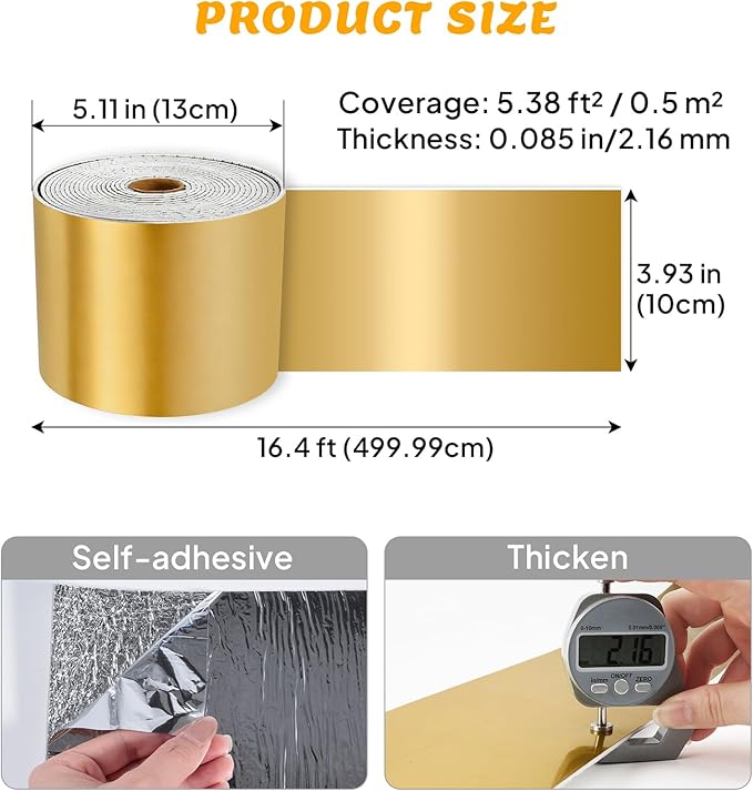 Self-Adhesive Wall Trim with Mirror Finish, 3.93" x 196.8" Peel and Stick PVC+XPE Wallpaper Borders, Waterproof Baseboard Cover for Bathroom, Kitchen, Bedroom, 1 Pc