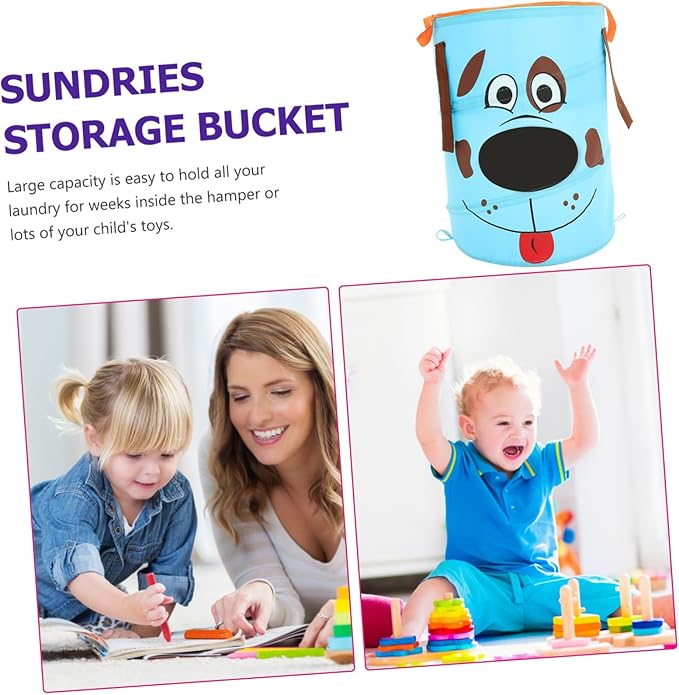 1Pc Foldable Fabric Storage Bucket with Aluminum Handles Large Capacity Portable Basket for Laundry Toys Clothes and Sundries Sky-blue Nordic Style Organizer for Dormitory Bedroom Nursery
