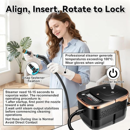 Steam Cleaner, 2500W Portable Handheld Steamer for Cleaning, Large Capacity Tank Pressurized Steam Cleaning Machine for Home, Car, Bathroom, Kitchen, Furniture, Grout, Floor, Tile