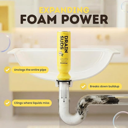 Foaming Drain Cleaner, Sink Cleaner and Deodorizer, Drain Clog Remover for Kitchen Sinks, Bathrooms, Shower Drains, Tubs, Washbasin, Clogged Pipe Opener, Lemon, 1 Pack