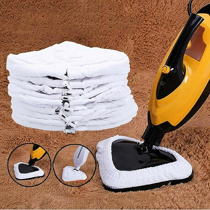 6 Pack Reusable Mop Pads Compatible with H2O Mop X5, Microfiber Steam Mop Replacement Pads, Washable Cleaning Pads for Hardwood, Tile, and Laminate Floors