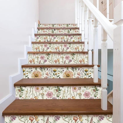 Livebor Floral Peel and Stick Wallpaper Floral Bird Contact Paper 16.9inch x 196.8inch Vintage Flower Wallpaper Peel and Stick Self Adhesive Flower Contact Paper Botanical Decor for Bathroom Vinyl