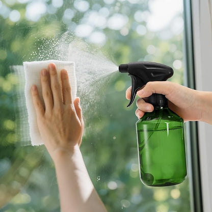 Bekith 6 Pack 360° Plastic Spray Bottles, 17oz/510ml Empty Refillable Containers, Upside Down Fine Mist Spray Bottle with Adjustable Nozzle for Cleaning, Cooking, Hair, Plant