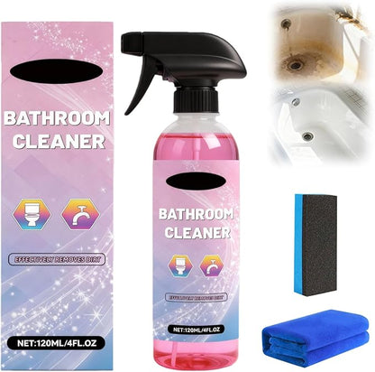 Bathroom Cleaner Pink Foam Spray, Powerful Limescale & Urine Stain Remover, No-Rinse Descaler for Showers, Bathtubs, Sinks, Tiles & Glass Surfaces (1Pcs)