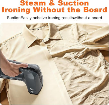 GHORA Vacuum Steamer for Clothes, 3500Pa Strong Suction Handheld Garment Steamer, Portable Travel Steamer & Iron Dual-Mode (110-120V)