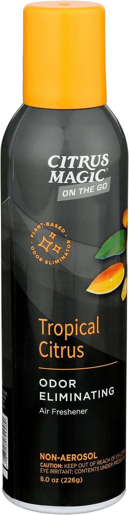 Citrus Magic On The Go Odor Eliminating Air Freshener Spray for Auto, Tropical Citrus, 8-Ounce, Pack of 2