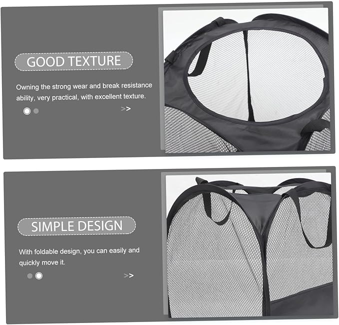 HEALLILY Large Capacity Laundry Basket Portable Laundry Bin Mesh Lid for Dorm Home Bathroom Washroom