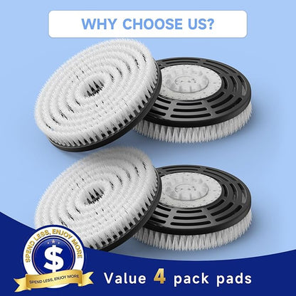 Newly Upgraded Steam Mop Replacement Brush Pads for Shark Steam and Scrub Mop S8201 S8001 S7201 S7000 Series, 4 Count