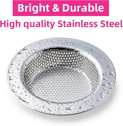 2 Packs Sink Strainer for Most Kitchen Sink Drain Basket, Upgraded Double-Layer Safe Design Kitchen Sink Strainer, Outer Diameter 4.5 Inch