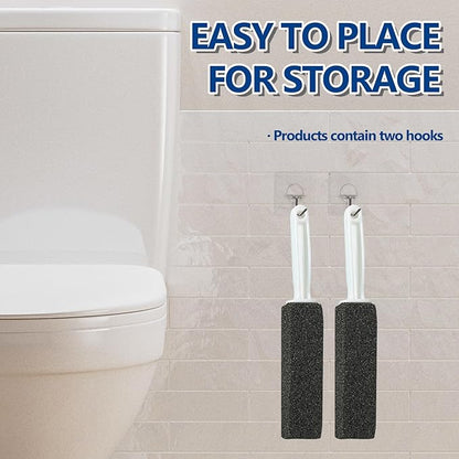 Black Pumice Stone Toilet Bowl Cleaner,Pumice Cleaning Stone with Handle and Hook,Scrubs Tough Hard Water Stains Away On Toilets, Bathtubs,Tiles&Sinks,Pumice Toilet Brush (2)