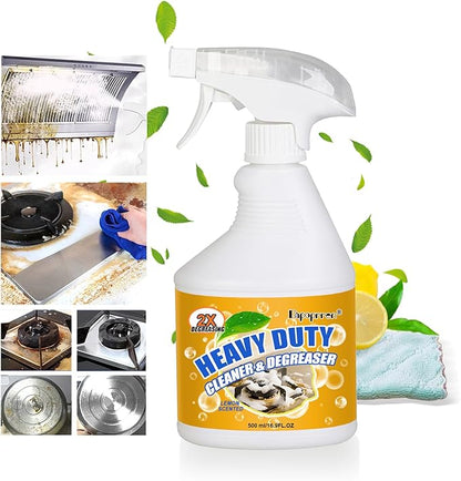 16.9 FLoz Clean Up Kitchen Oil Stains Spray,Oven Cleaner Heavy Duty,Kitchen Foam Cleaner & Multipurpose Degreaser Spray, Removes Burnt Residue, Grease & Oil Stains from Pots, Pans and Stovetops