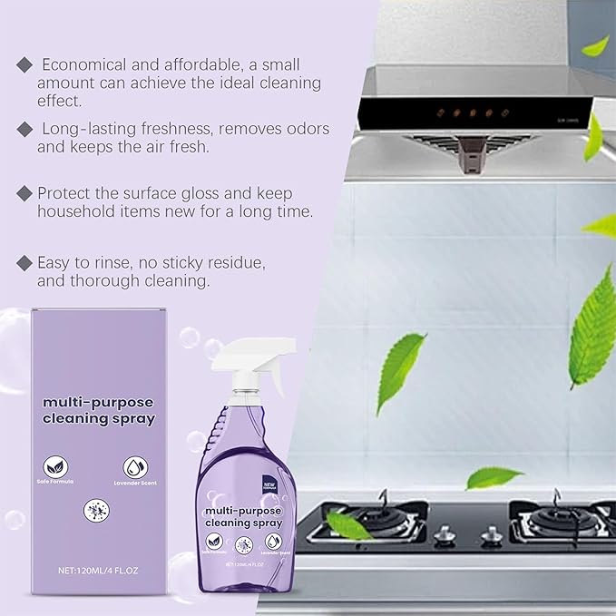 Multi-Surface Cleaner Spray All-Purpose Cleaning System with Concentrated Tablets Effective Oven & Kitchen Degreaser, Reusable Bottle for Home Bathroom & Grill 12 Tablets (2pcs)