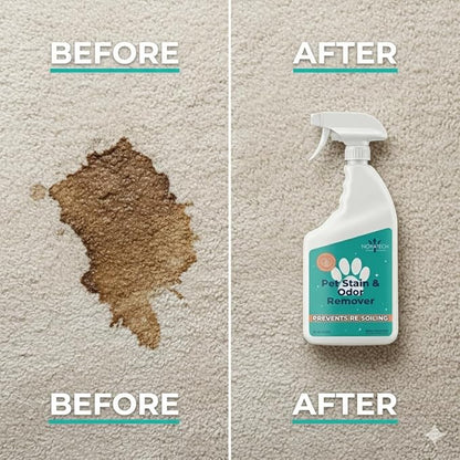 NOYATECH Pet Stain & Odor Remover – Fast-Acting Enzyme Cleaner for Dog & Cat Urine | Safe for Carpet, Couch, Turf, Tile & More | Non-Toxic, Kid & Pet Safe Spray 1 Gallon