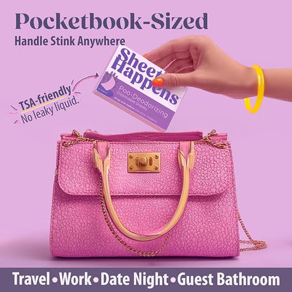 Sheet Happens Pre-Poo Toilet Sheets, Lavender Field Scent, 2 Pack, 40 Dissolvable Odor-Stopping Sheets, Toilet Spray Alternative That Removes Poop Odor Quietly, Septic Safe, Travel Essentials