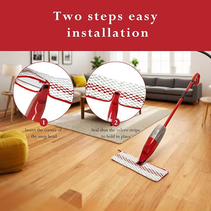 3 Pack Microfiber Spray Mop Pads Compatible with O-Cedar Promist MAX Spray Mop, Washable and Reusable Spray Mop Replacement Pads, Dual-Sides Use Flip Mop Pads Replacement for Wet Dry Floor Cleaning