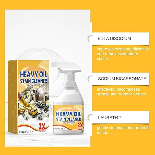 Heavy Duty Degreaser Cleaner Spray,Clean Up Kitchen Oil Stains, All Purpose Kitchen Heavy Oil Cleaning Agent, Powerful Clean Kit-chen Oi l Stains Spray, Enemy Foaming Cleaner (2, 1)