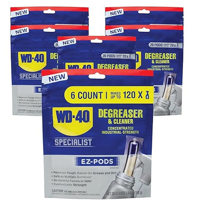 WD-40 Specialist Degreaser and Cleaner EZ-PODS, Customizable Industrial-Strength Concentrate, Multi-Surface Cleaning Solution, 6-Pack of 5-Count, 30 PODS Total