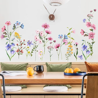 Large White Flower Wall Stickers, Removable DIY Romantic Cherry Blossom Tree Wall Murals Peel and Stick 3D Wall Art Stickers Murals Home Decor for Gilrs Bedroom Nursery Rooms Living Room