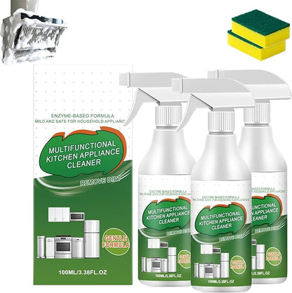 Multi-purpose Enzyme Foam Cleaner, Heavy Oil Stain Cleaner, Multipurpose Kitchen Appliance Cleaner Spray, Gentle Formula for Appliances Countertops Range Hoods (3pcs)