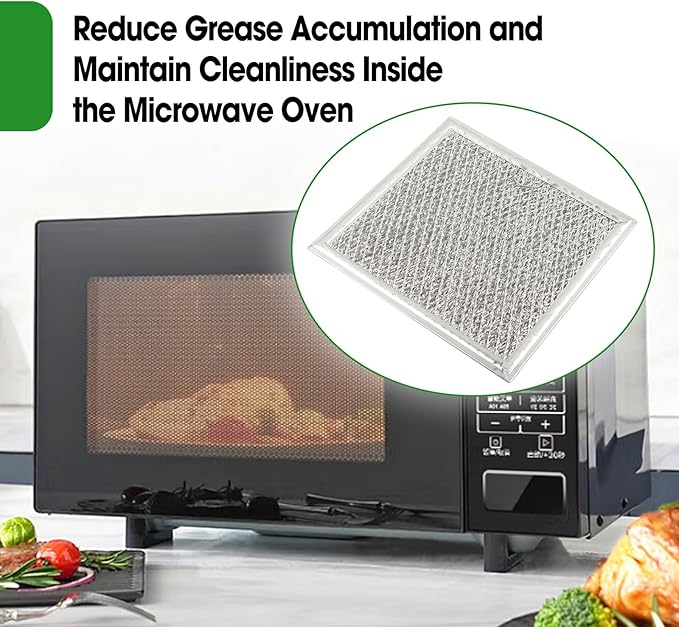 Microwave Oven Grease Filter Fit for Samsung ME19R7041FS ME19R7041FS/AA ME19R7041FT ME19R7041FT/AA ME19R7041FB ME19R7041FB/AA, 2 Pcs Durable Washable Heavy-Duty Grease Trapping