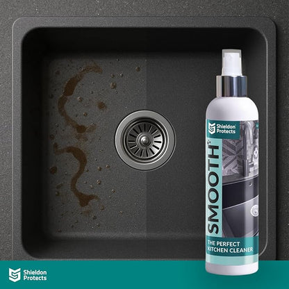 Shieldon Sink Care Kit – Cleaner & Nano Sealer for Granite Composite, Ceramic & Natural Stone Sinks – Restores Shine, Repels Stains, Grease & Hard Water – 2 Sponges & Microfiber Cloth