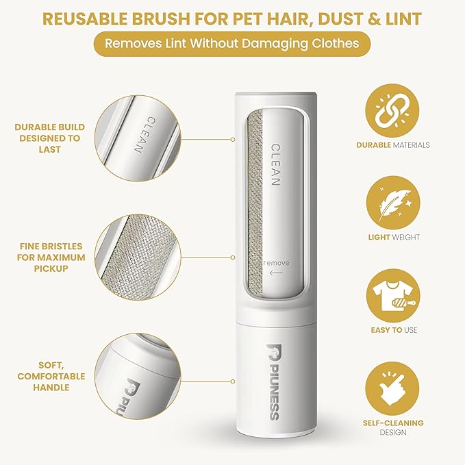 Pet Hair Remover Roller – Reusable Lint Roller for Cat & Dog Hair on Furniture, Couch, Carpet, Car & Bedding – Portable, Eco-Friendly