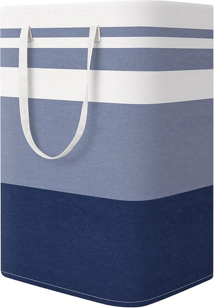 StorageRight Laundry Basket Hamper Large Collapsible Laundry Hamper with Easy Carry Handles，Freestanding Clothes Hampers for Laundry, Bedroom, Dorm, Clothes, Towels, 75L, Gradient Blue