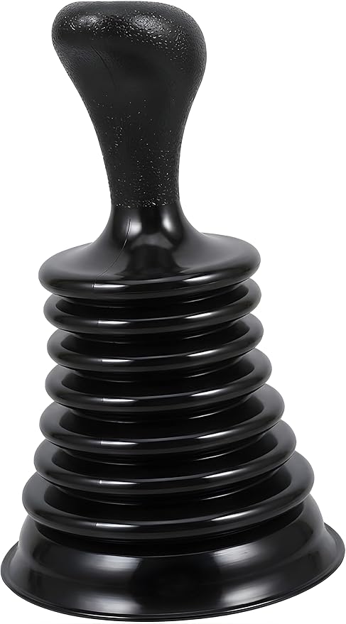Mini Sink Plunger for Kitchen & Bathroom Drains, Powerful Bellows Clog Remover, Commercial Style Plumbing Tool for Sink, Bathtub & Shower, Compact Size, Black