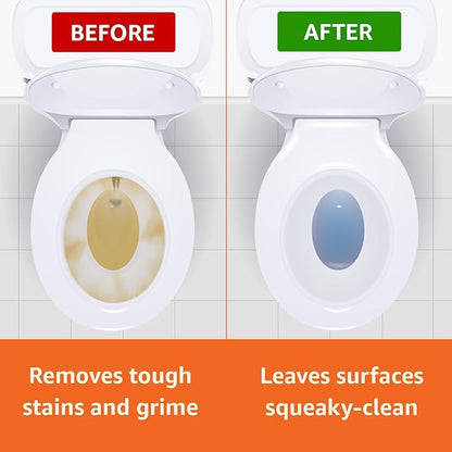 Amazon Basics Toilet Bowl Cleaner with Cling Action Formula, Bleach, Fresh Scent, 24 Fl Oz, Pack of 2, Packaging May Vary
