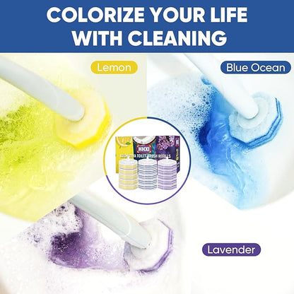 200Ct Aromative Toilet Brush Refills, Toilet Bowl Cleaner Refills, Double-Layer Cleaning Pads Added, Disposable Refill Heads for Toilet Bowl Cleaner Wands，Bulk （Patented）