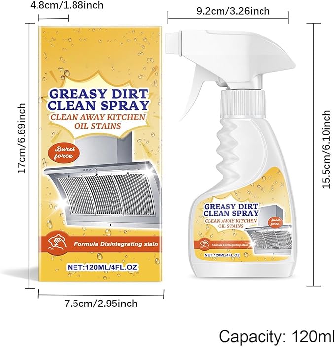 Multipurpose Foam Cleaner - Kitchen Oil Stain Remover | Strong Degreasing Foaming Spray, Heavy Duty Carpet Spot Cleaner for Oven Cabinets Appliances Bathroom Microwave Household Use
