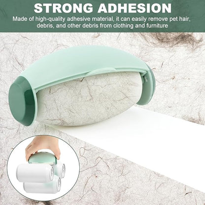 2 Pcs Reusable Lint Roller for Pet Hair, Portable Mini Lint Roller for Clothes, Washable Gel Lints Remover Tool Extra Sticky Cleaner for Clothes Sofas Hair Debris Dust (Green)
