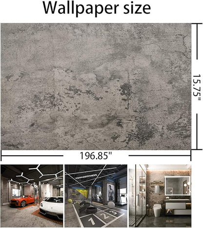 BAYYA Cement Grey Contact Paper Concrete Peel and Stick Wallpaper Industrial Style Self Adhesive Paper Waterproof Removable Decorative Paper Vinyl Film Furniture Stickers for Bathroom Kitchen Cabinets