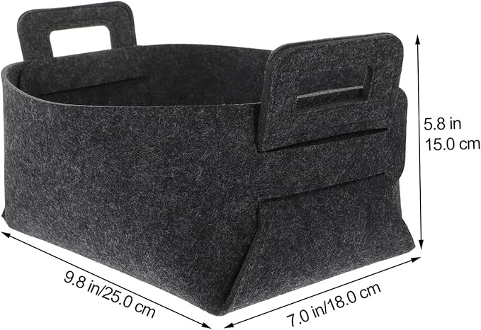 iplusmile Foldable Laundry Basket Organizer with Handles Felt Storage Bin for Dirty Clothes Household Items Sturdy Collapsible Hampers for Bedroom Nursery Closet Deep Gray