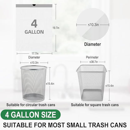 300 Counts 4 Gallon Trash Bag Drawstring Small Trash Bags, Thick Pre-separated Garbage Bags, Trash Bin Liners, Suitable for bathroom, kitchen, bedroom, office (White)