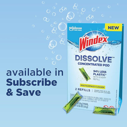 Windex Dissolve Concentrated Pods, Multisurface Cleaner, 2 Concentrated Dissolvable Refill Pods