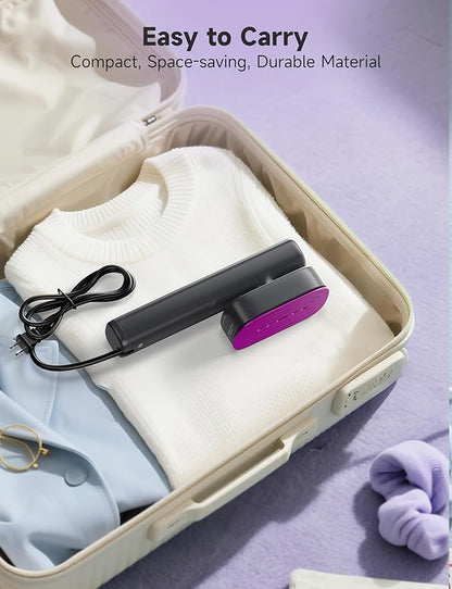 Steamer for Clothes,1200W Powerful Portable Steamer Iron,15s Fast Heat-up,100ml Tank,20 Min Continuous Steam, Wrinkle Remover for Travel, Home, Office(Grayish purple)