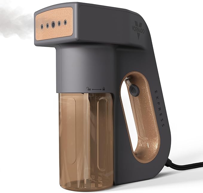 Vornado Express Handheld Garment Steamer, 1000W, Portable Travel Steamer for Clothes, 10 oz Water Tank, 30-Second Heat-Up Time, Compact Design, Wrinkle Remover, Phantom