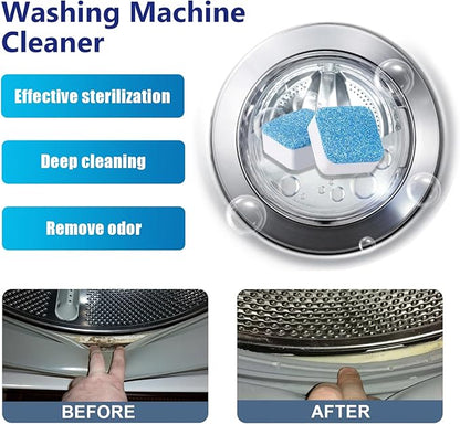 Washing Machine Cleaner Tablets, 12 Pack, Deep Clean and Deodorize, Oil Stain Removal