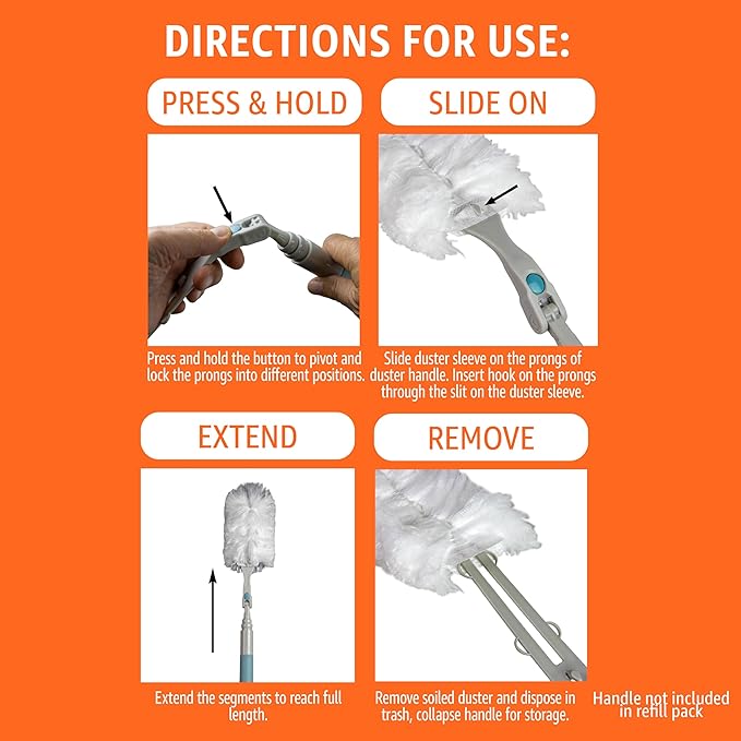 Amazon Basics 360° Heavy Duty Duster Refills, Picks up and Traps 2X More Allergens, 11 Count, Pack of 1