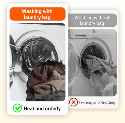 Extra Large Mesh Laundry Bag Heavy Duty Mesh Wash Bag with Drawstring Closure for College, Dorm, Travel, Family and Apartment Dwellers, 27 x 36 Inches, Black