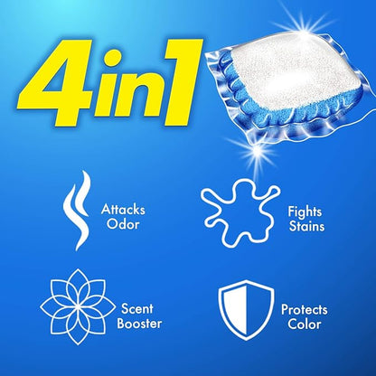 Arm & Hammer 4-in-1 Laundry Detergent Power Paks, Fresh, 58 Count (Pack of 4)