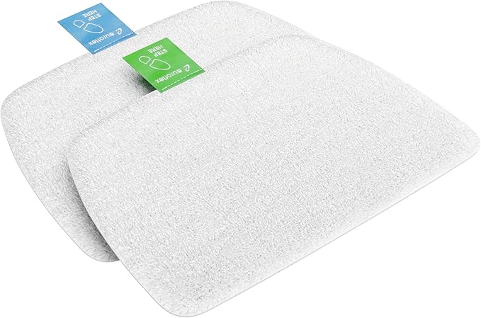 Euroflex Vapour EZ Glide™ Premium 3-Ply Microfiber Cleaning Pads; Upgraded with Secure-Fit™, 2-3x Greater Durability, Moisture Control & Absorbency; Reusable & Machine Washable (2 Pack)