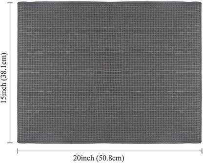 Topsky Microfiber Dish Drying Mat 2 Pack, 20 X 15 Inch Kitchen Counter Mats Reversible Baby Bottles Dish Dry Pad,Super Absorbent Gray