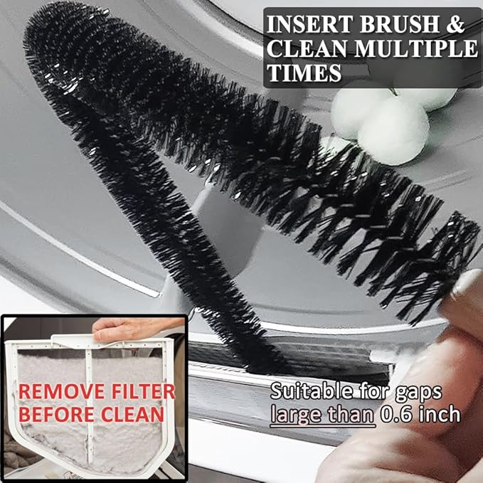 Clothes Dryer Lint Brush, 29.5" Long Flexible Lint Vent Trap Cleaning Tool, Refrigerator Condenser Coil Brush, Dryer Lint Removal Cleaner Brush, Prevent Fire Hazard