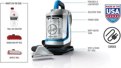 Hoover CleanSlate XL Deep Cleaning Carpet + Upholstery Spot Cleaner Machine with Specialized Tools, Permanent Stain Remover, Pair with Hoover Portable Spot Cleaner Solution