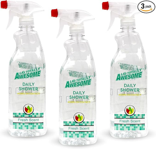 La's Totally Awesome Daily Shower Cleaner Spray, For Showers, Tubs and more, Plant-Derived Formula, 32 Fl Oz (Pack of 3)
